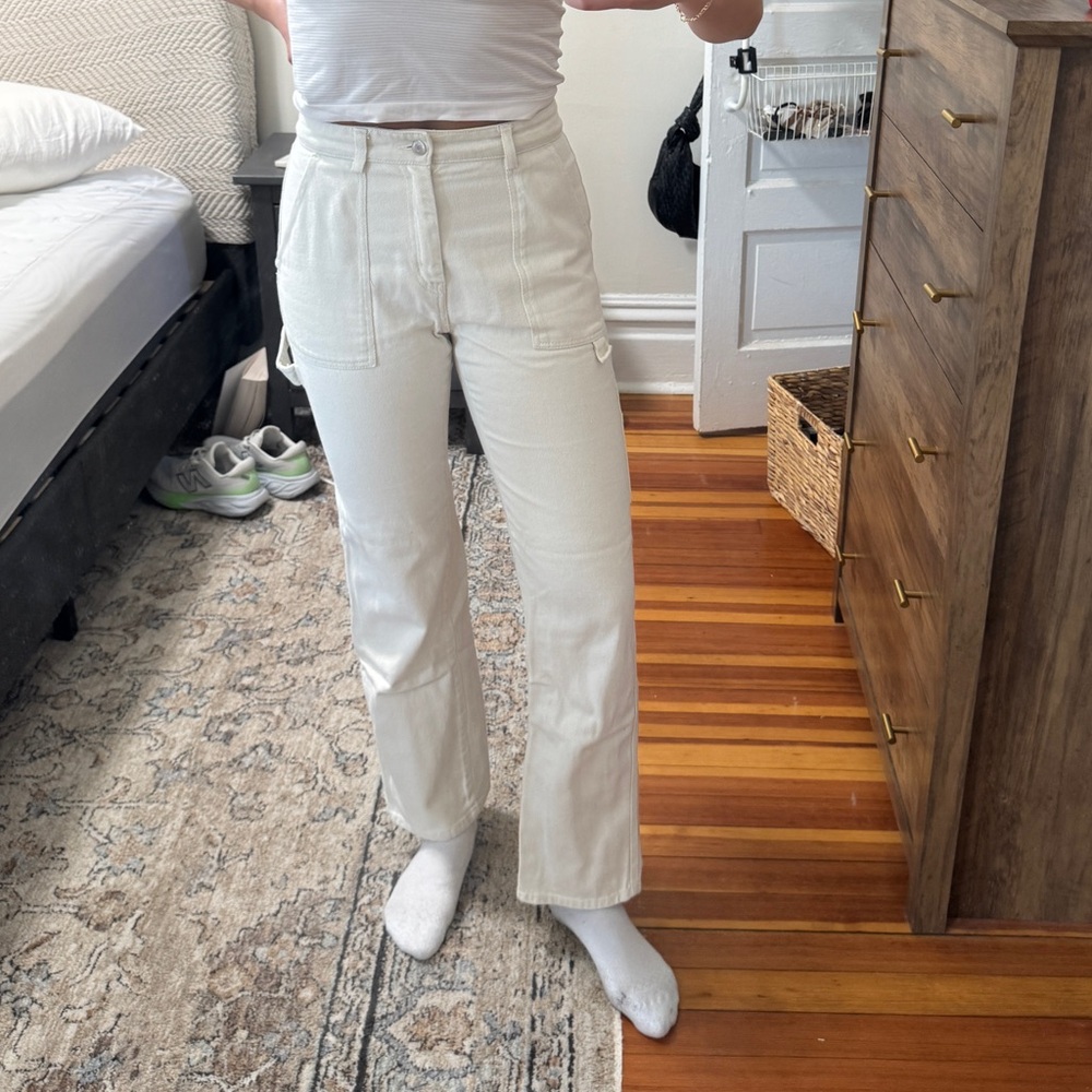 H&M Off-White Cargo Trousers